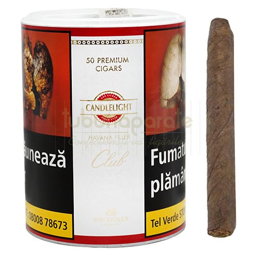 Tigari de Foi Candlelight Club Havana 172g (50) Cutie cu 50 de tigari de foi de calitate marca Candlelight Club Havana Filler