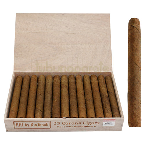 Tigari de foi RIO by RioTabak Corona Cigars 430g (25) Cutie din lemn cu 25 de tigari de foi fara filtru RIO by RioTabak Corona Cigars
