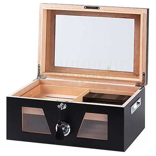 920140 Humidor trabucuri Angelo Window - extra sticla Humidor pentru trabucuri Angelo Window din lemn de cedru si mdf