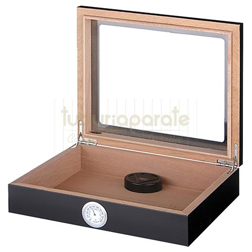 920430 Humidor trabucuri Angelo - capac din sticla Humidor trabucuri Angelo cu capac din sticla