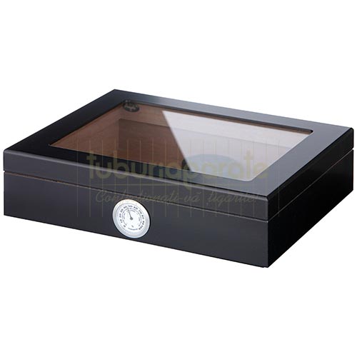 920430 Humidor trabucuri Angelo - capac din sticla Humidor trabucuri Angelo cu capac din sticla