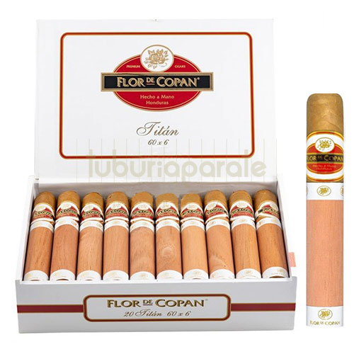 Trabucuri Flor de Copan Classic Titan (20) Cutie cu 20 de trabucuri aromate (note aromate de nuci) Flor de Copan Classic Titan