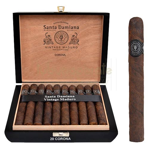 Cutie din lemn cu 20 de trabucuri de vanzare Santa Damiana Vintage Maduro Corona