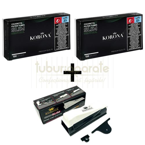 2 x Korona Slim Menthol 120 + Aparat Korona Slim Pachet cu 2 x Korona Slim Menthol 120 si un aparat de injectat Korona Slim