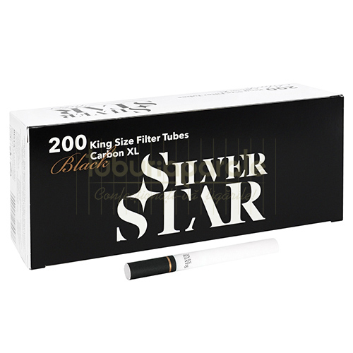 Tuburi Tigari Silver Star Black XL Carbon-Activ (24 mm) 200 Tuburi Tigari Silver Star Black XL Carbon-Activ (24 mm) 200