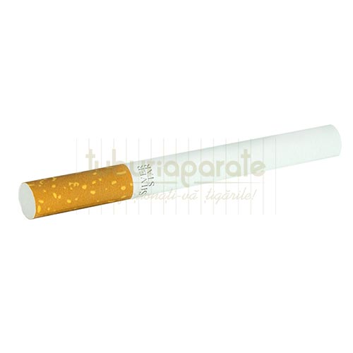 Tuburi Tigari Silver Star Carbon XL (24 mm) 200 Cutie cu 200 de tuburi pentru injectat tutun cu filtru maro carbon activ lungime 24 mm Silver Star Carbon XL