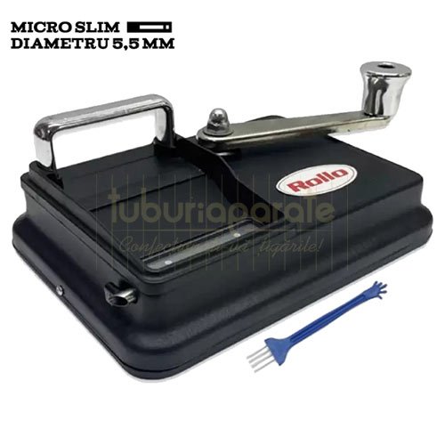 Aparat Injectat Tutun Rollo Micro Slim cu Manivela Aparat injectat tutun pentru tuburi tigari marimea micro slim 5,5 mm cu manivela Rollo Micro Slim