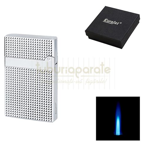 253028 Bricheta EuroJet Chrome Bricheta EuroJet Chrome cu flacara antivant reincarcabila cu gaz
