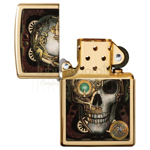 152143 Bricheta Zippo Anne Stokes Steampunk Skull Bricheta Zippo colectia Anne Stokes cu design Steampunk Skull