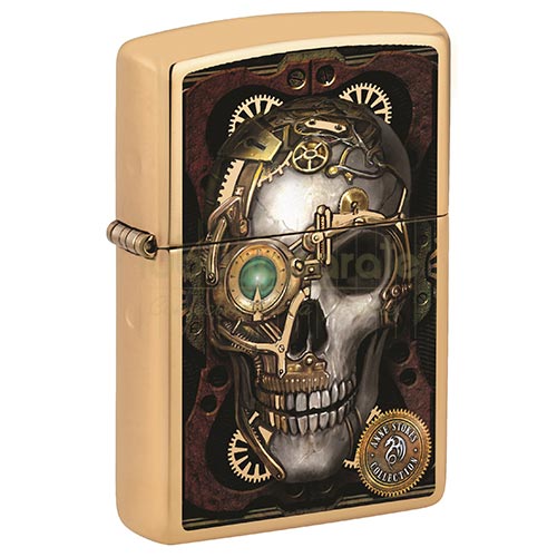 152143 Bricheta Zippo Anne Stokes Steampunk Skull Bricheta Zippo colectia Anne Stokes cu design Steampunk Skull