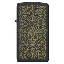 152231 Bricheta Zippo Slim Skull Black Matte