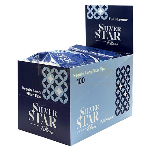 Filtre Tigari Silver Star Regular Long 8/22 mm (100) Pachet cu 100 filtre pentru tigari Silver Star Regular Long 8/22 mm