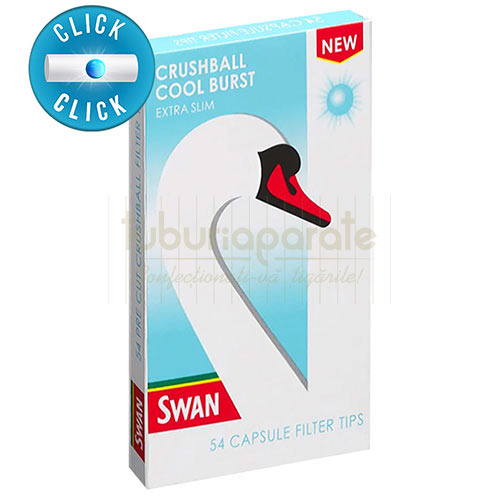 Filtre Tigari Swan Crushball Extra Slim Pop Up 5,3/15 (54) Pachet cu 54 de filtre tigari cu capsule mentol aromate Swan Cool Menthol Extra Slim