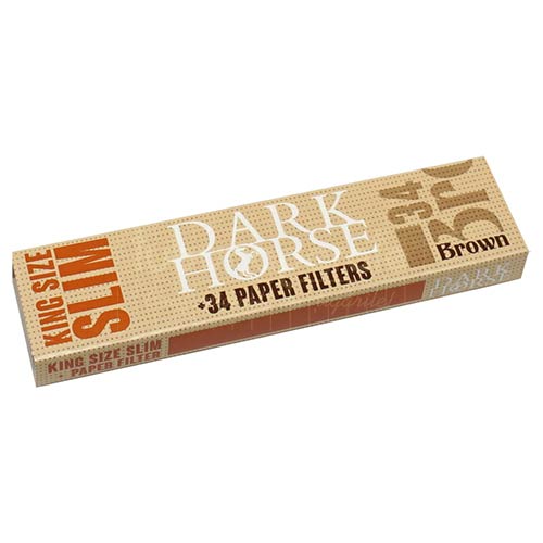 Foite Rulat Tutun Dark Horse Brown KS + Filter Tips Pachet cu 44 de foite king size si filtre carton Dark Horse Brown King Size