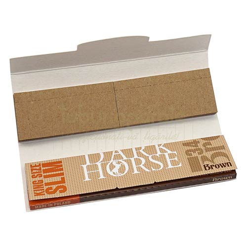 Foite Rulat Tutun Dark Horse Brown KS + Filter Tips Pachet cu 44 de foite king size si filtre carton Dark Horse Brown King Size
