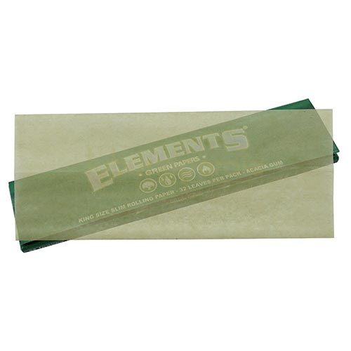 Foite Rulat Tutun Elements Green King Size Slim Pachet cu 50 foite king size slim pentru rulat tigari Elements Green