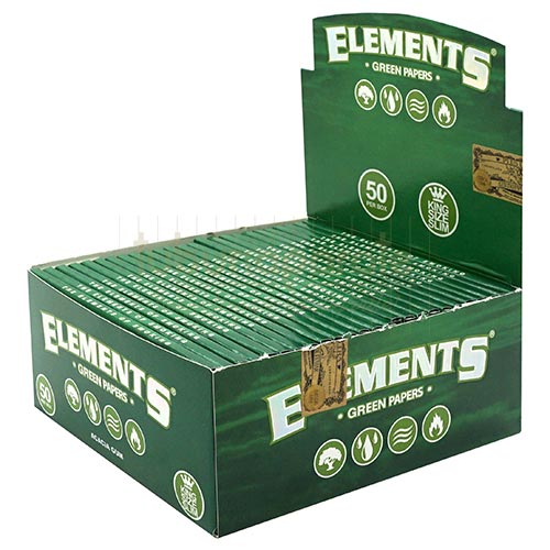 Foite Rulat Tutun Elements Green King Size Slim Pachet cu 50 foite king size slim pentru rulat tigari Elements Green