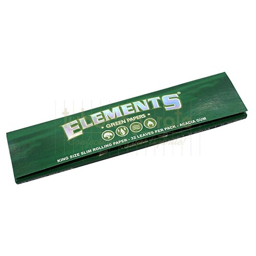 Foite Rulat Tutun Elements Green King Size Slim Pachet cu 50 foite king size slim pentru rulat tigari Elements Green