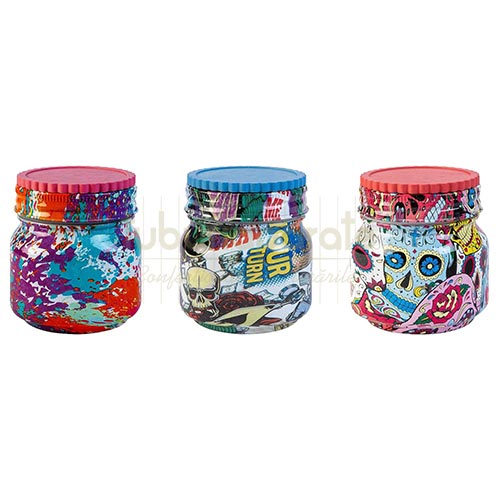 Borcan depozitare RIO 3 (grinder inclus in capac) Borcan confectionat din sticla cu grinder inclus in capac RIO 3