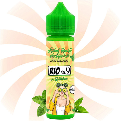 Lichid RIO Girls No. 9 40 ml Menta racoritoare Lichid fara nicotina 40 ml pentru tigara electronica cu aroma de menta racoritoare RIO Girls No. 9