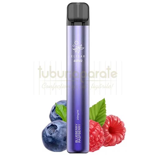 Elf Bar 600V2 Tigara Electronica Blueberry Raspberry (2%) Mini narghilea de unica folosinta Elf Bar 600V2 cu aroma de afine si zmeura
