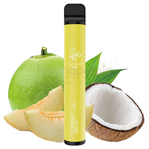 Elf Bar Coconut Melon 600 pufuri (2% nicotina) Mini narghilea unica folosinta - Elf Bar Coconut Melon cu 600 pufuri si 20 mg nicotina - TuburiAparate.ro
