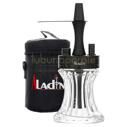 Narghilea Aladin 2GO Black 25 CM Narghilea cu bol transparent din sticla si otel inoxidabil marca Aladin 2GO