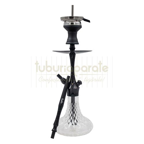 Narghilea Aladin Alux Marmor Black 38 CM Narghilea din sticla de inalta calitate si otel inoxidabil Aladin Alux Marmor Black 38 CM