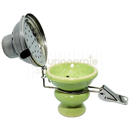 Creuzet narghilea cu capac antivant Multicolor Creuzet din ceramica prevazut cu capac antivant multicolor