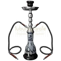 Narghilea cu doua furtunuri, Narghilea DM25 Black 47 CM (metal case), TuburiAparate.ro