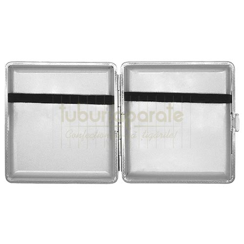 Tabachera Tigari DM 28 (100 MM) Tabachera pentru tigari lungi 100 mm marca DM 28 cu exterior piele ecologica neagra