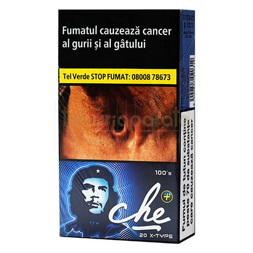 Tigarete Che X Type 100's Pachet cu 20 de tigarete cu filtru dimensiune long de tarie medie Che X Type 100's