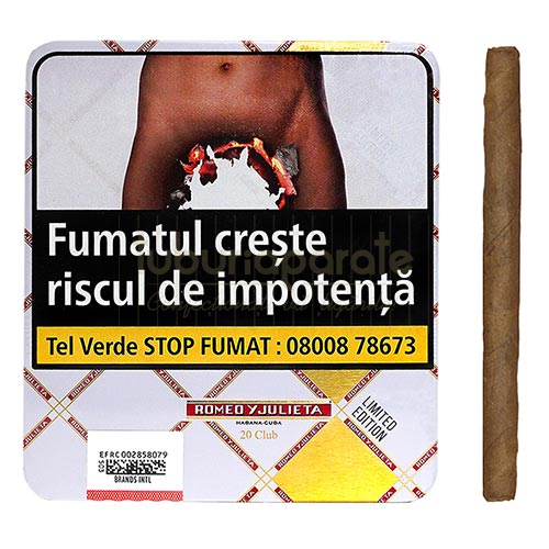 Tigari de foi Romeo Y Julieta Club 85g (20) Cutie metalica cu 20 tigari de foi cubaneze Romeo Y Julieta Club 20