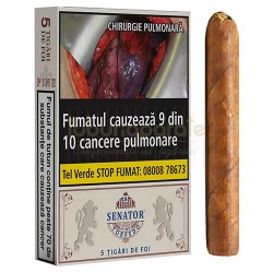 Tigari de foi fara filtru, Tigari de foi Senator Torpedo Fine 46g (5), TuburiAparate.ro