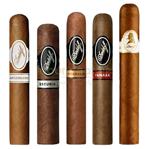 Trabucuri Davidoff Robusto Selection (5) Set de 5 trabucuri in cutie din lemn de calitate premium Davidoff Robusto Selection