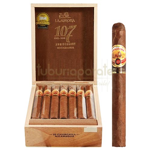 Trabucuri La Aurora 107 Nicaragua Churchill (20) Cutie cu 20 de trabucuri aniversare de origine La Aurora 107 Nicaragua Churchill