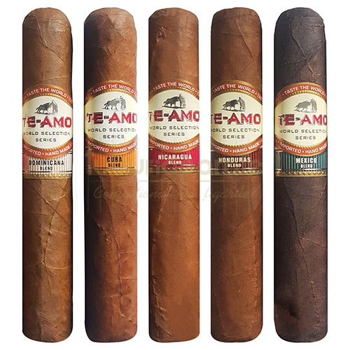 Trabucuri Te Amo 5 Robusto Mix Cutie cu 5 trabucuri Te Amo Robusto Mix de tarie medie spre tare