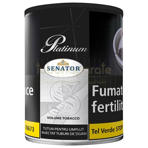 Tutun Senator Platinum Extra Volume (95g) Cutie cu 95g de tutun de injectat premium Senator Platinum Extra Volume