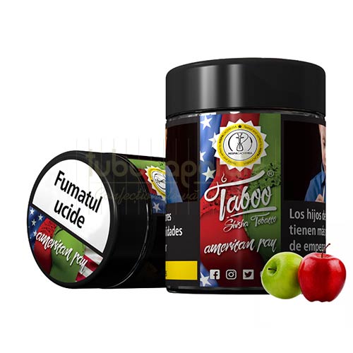 Tutun narghilea Taboo American Pie (mere) 50g Cutie cu 50 grame de tutun aromat pentru narghilea Taboo American Pie cu aroma de mere