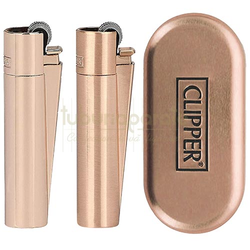Bricheta Clipper 9 Rose Gold (metalica) Bricheta metalica reincarcabila cu gaz marca Clipper editie Rose Gold