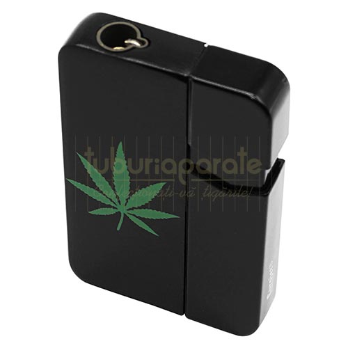 250029 Bricheta EuroJet Hemp Leaf Bricheta Eurojet Hemp Leaf din otel inoxidabil cu flacara antivant