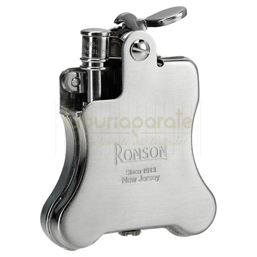 Bricheta Ronson Banjo Chrome Satin Bricheta cu benzina din otel inoxidabil Ronson Banjo Chrome Satin