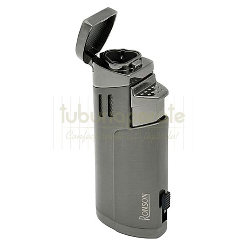 Bricheta trabuc Ronson Cyclon Gun Metal (punch) Bricheta metalica trabuc Ronson Cyclon Gun Metal cu punch cu flacara antivant