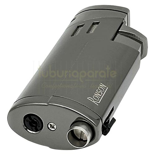Bricheta trabuc Ronson Cyclon Gun Metal (punch) Bricheta metalica trabuc Ronson Cyclon Gun Metal cu punch cu flacara antivant