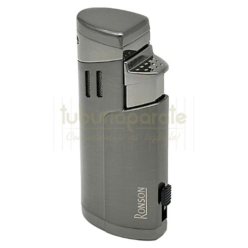 Bricheta trabuc Ronson Cyclon Gun Metal (punch) Bricheta metalica trabuc Ronson Cyclon Gun Metal cu punch cu flacara antivant