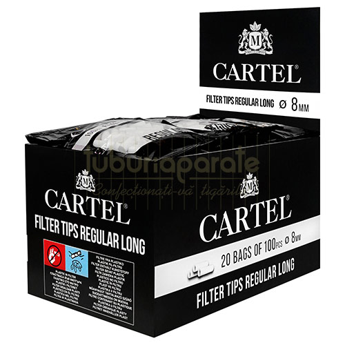 Filtre Tigari Cartel Regular Long 8/22 mm (100) Plic cu 100 filtre Cartel Regular Long 8/22 mm