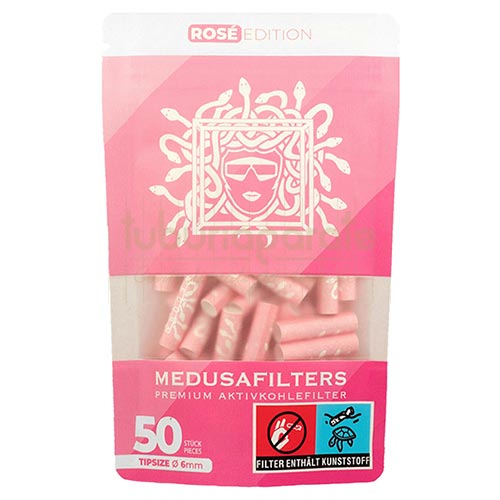 Filtre Tigari Medusa Rose Slim Carbon 6/25 (50) Plic cu 50 de filtre tigari bio cu carbon activ din cocos Medusa Rose Slim Carbon 6/25