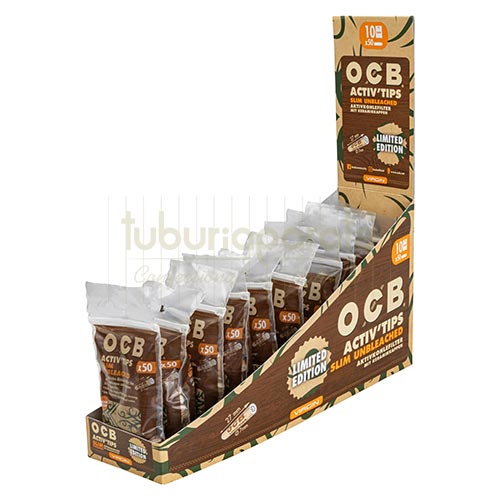 Filtre Tigari OCB Virgin Activ Tips Limited Edition 7/27 mm (50) Pachet cu 50 filtre de rulat tigari OCB Virgin Activ Tips Limited Edition 7/27 mm