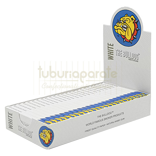 Foite rulat tutun Bulldog White Pachet cu 50 foite pentru rulat tutun Bulldog White