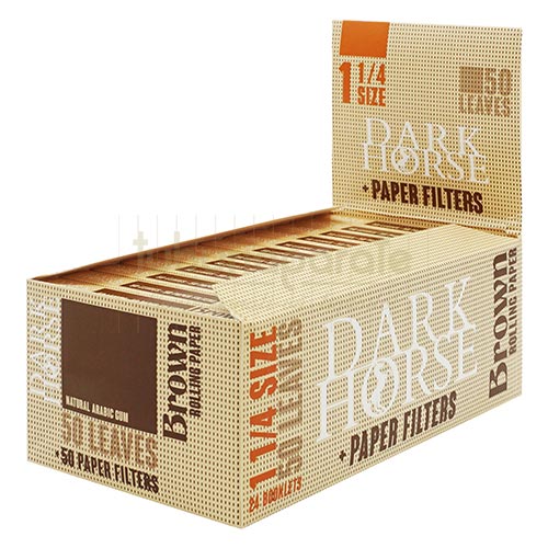 Foite Rulat Tutun Dark Horse Brown 1 1/4 + Filter Tips Foite pentru rulat tutun Dark Horse Brown 1 1/4 cu filter tips incluse